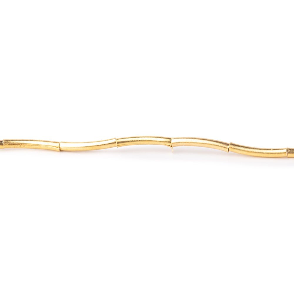 10x1.5mm Vermeil Tube Beads 8 inch 20 pieces - Beadsofcambay.com