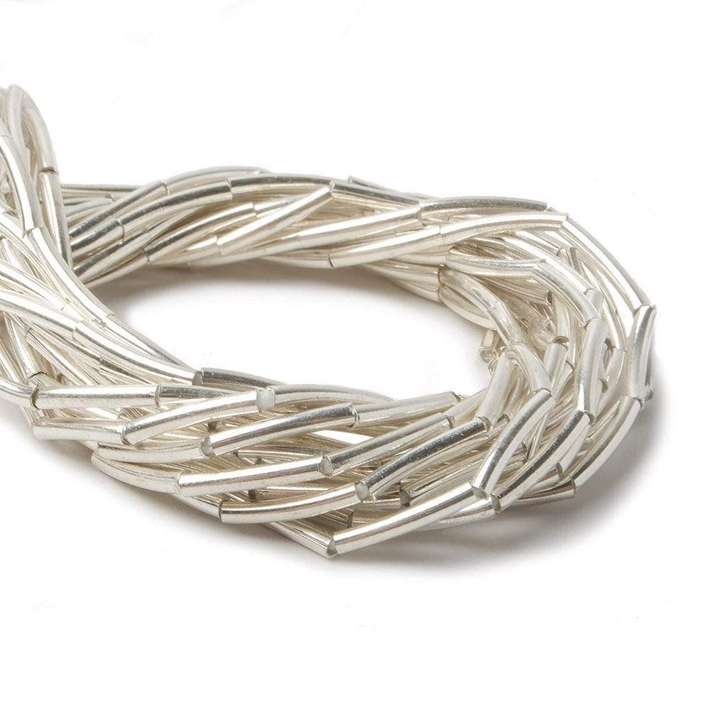 10x2mm Sterling Silver Tube Beads 20 beads 8 inch - Beadsofcambay.com