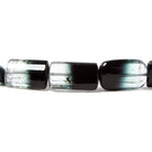 10x5-15x10mm Colorless and Indicolite Tourmaline plain tube 37 beads 18 inch - Beadsofcambay.com