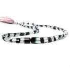 10x5-15x10mm Colorless and Indicolite Tourmaline plain tube 37 beads 18 inch - Beadsofcambay.com