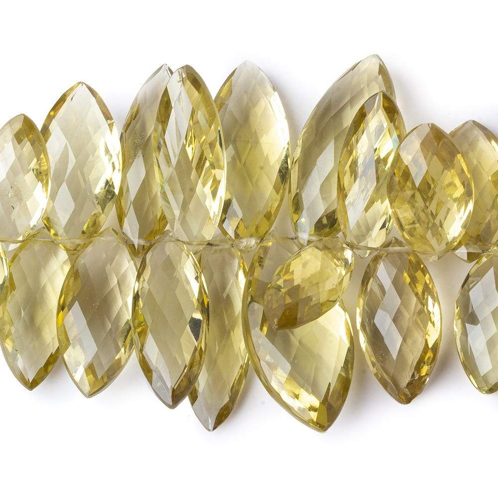 10x5-28x13mm Lemon Quartz top drilled Faceted Marquise beads 9 inch 62 pieces AAA - Beadsofcambay.com