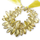 10x5-28x13mm Lemon Quartz top drilled Faceted Marquise beads 9 inch 62 pieces AAA - Beadsofcambay.com