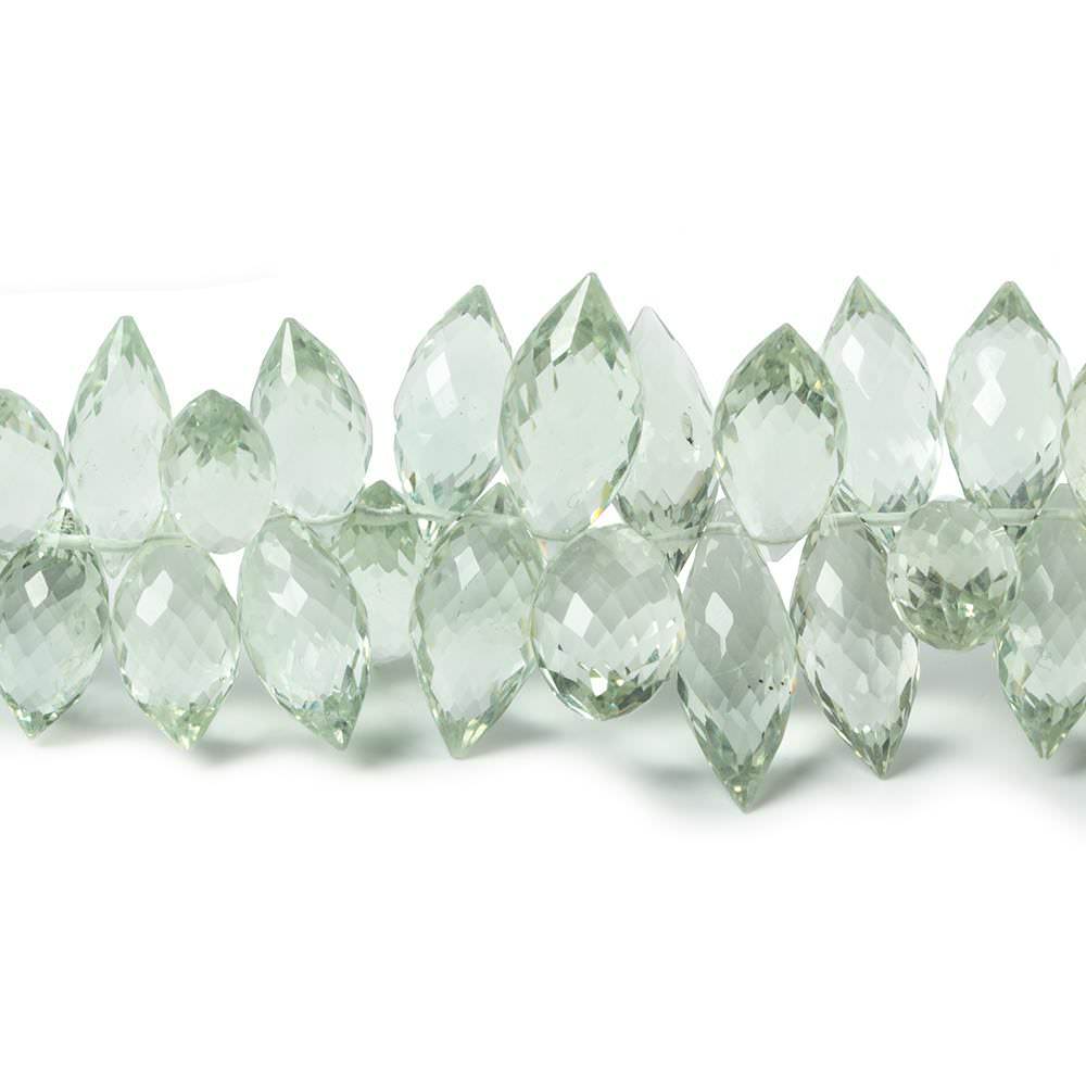 10x5mm-16x8mm Prasiolite Marquise Briolette 71 pieces - Beadsofcambay.com