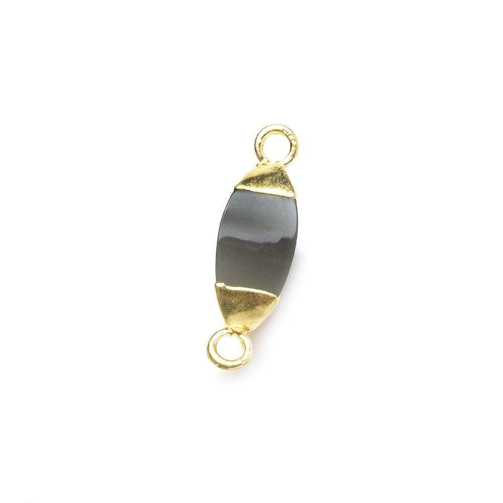 10x5mm Gold Leafed Chocolate Moonstone 4 sided Marquise Connector 1 piece - Beadsofcambay.com