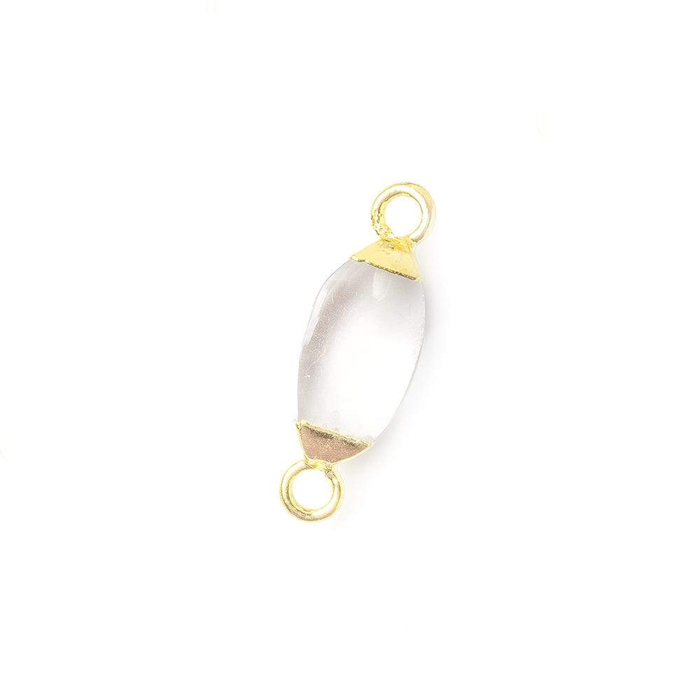 10x5mm Gold Leafed Crystal Quartz 4 sided Marquise Connector 1 piece - Beadsofcambay.com