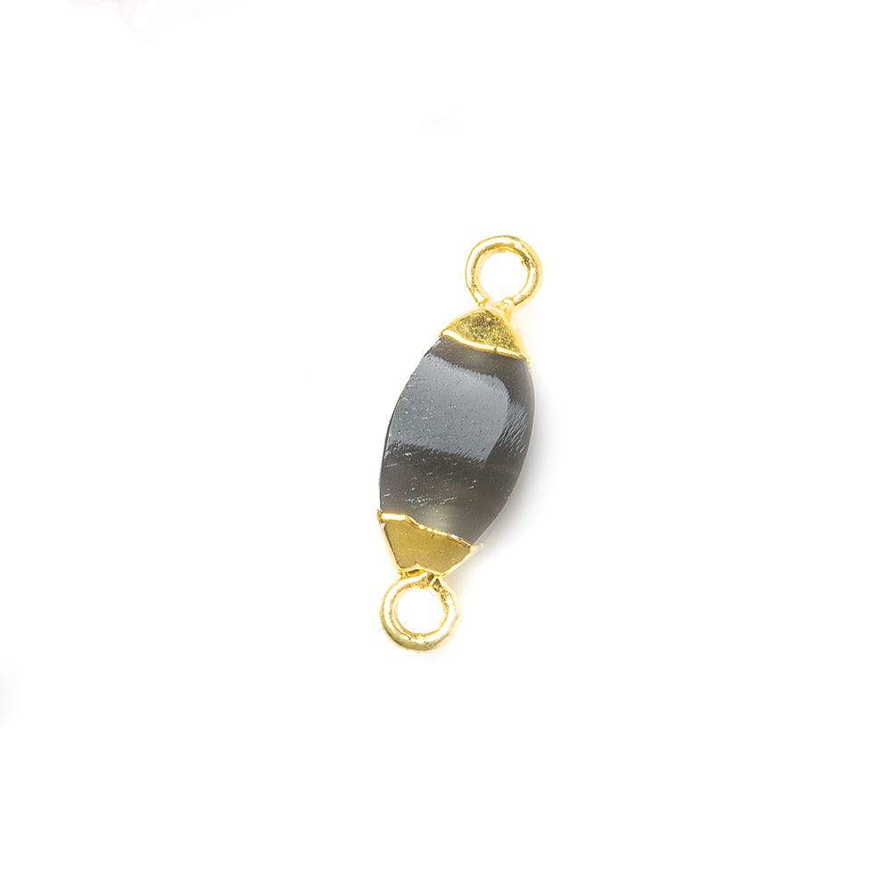 10x5mm Gold Leafed Platinum Moonstone 4 sided Marquise Connector 1 piece - Beadsofcambay.com