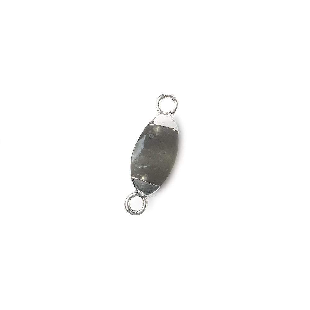 10x5mm Silver Leafed Chocolate Moonstone 4 sided Marquise Connector 1 piece - Beadsofcambay.com