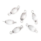 10x5mm Silver Leafed Crystal Quartz 4 sided Marquise Connector 1 piece - Beadsofcambay.com