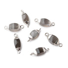10x5mm Silver Leafed Platinum Moonstone 4 sided Marquise Connector 1 piece - Beadsofcambay.com