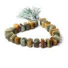 10x6-11x6mm Cat's Eye Green Quartz Center Drilled Nuggets 8 inch 26 pcs AA - Beadsofcambay.com