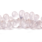 10x6-13x7mm Rose Quartz Tear Drop Briolette Beads 7 inch 63 pieces - Beadsofcambay.com