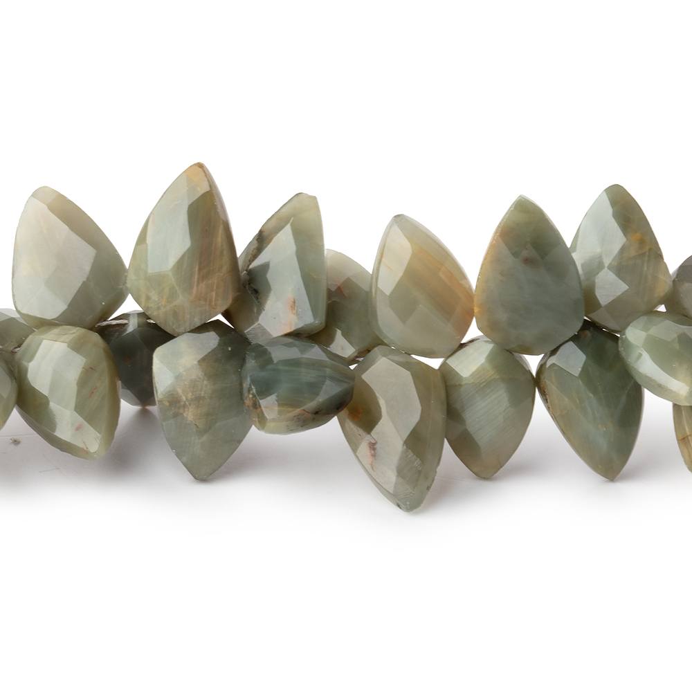 10x6-13x8mm Cat's Eye Quartz Faceted Shield Beads 8 inch 60 pieces - Beadsofcambay.com