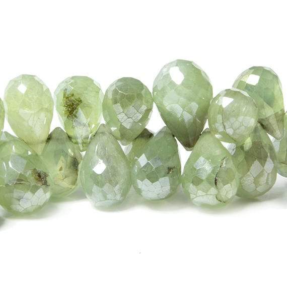 10x6-13x8mm Mystic Prehnite Tear Drop Beads 8 inch 68 pieces - Beadsofcambay.com