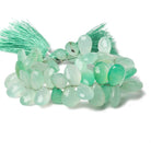 10x6-14x9mm Mint Green Chalcedony faceted pear beads 7.5 inch 55 pieces - Beadsofcambay.com