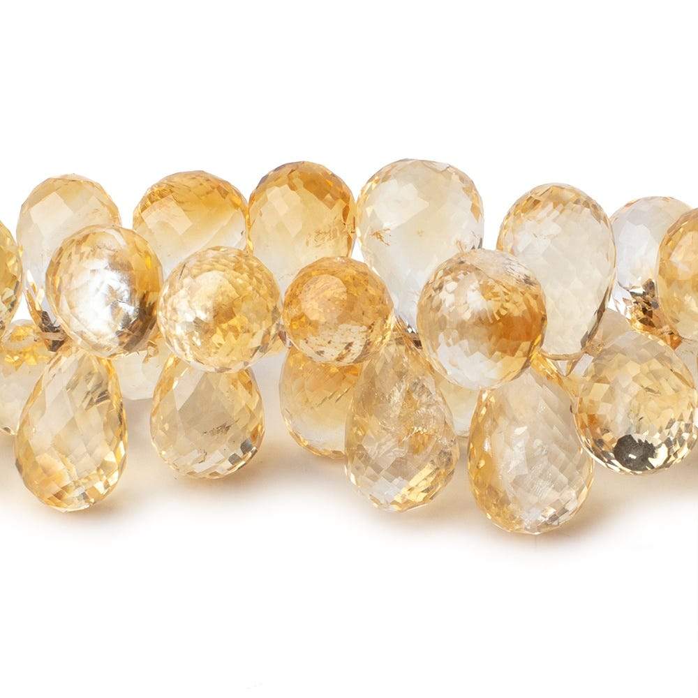 10x6-15x10mm Citrine Faceted Tear Drop Beads 7 inch 63 pieces - Beadsofcambay.com
