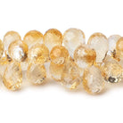 10x6-15x10mm Citrine Faceted Tear Drop Beads 7 inch 63 pieces - Beadsofcambay.com