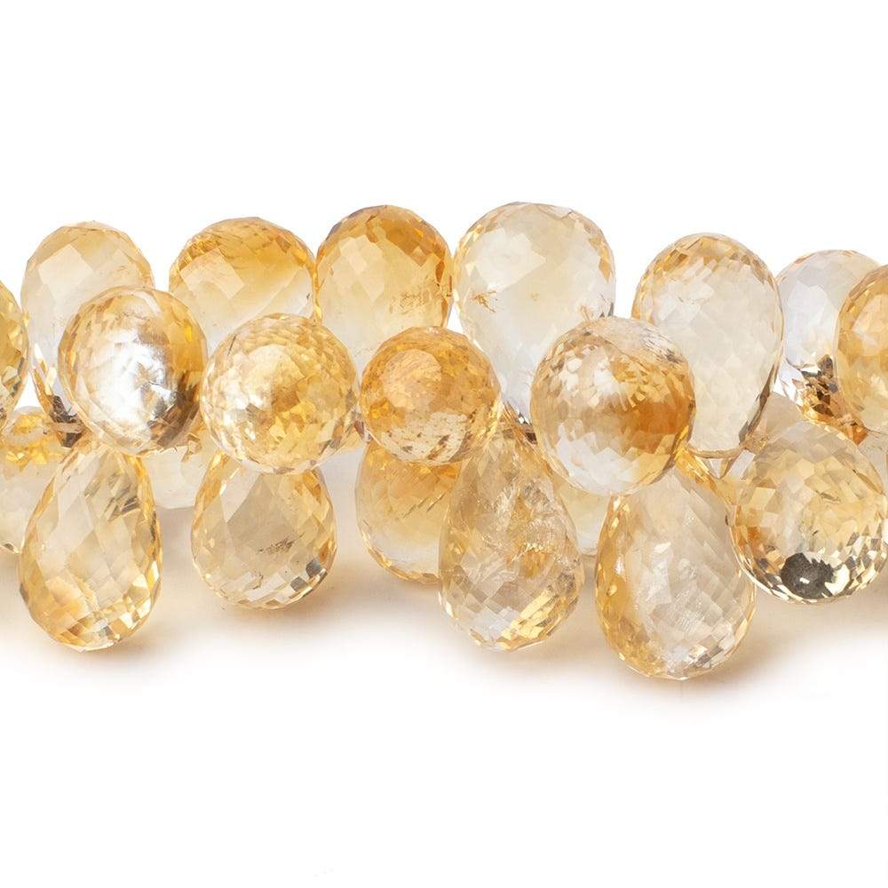 10x6-15x10mm Citrine Faceted Tear Drop Beads 7 inch 63 pieces - Beadsofcambay.com