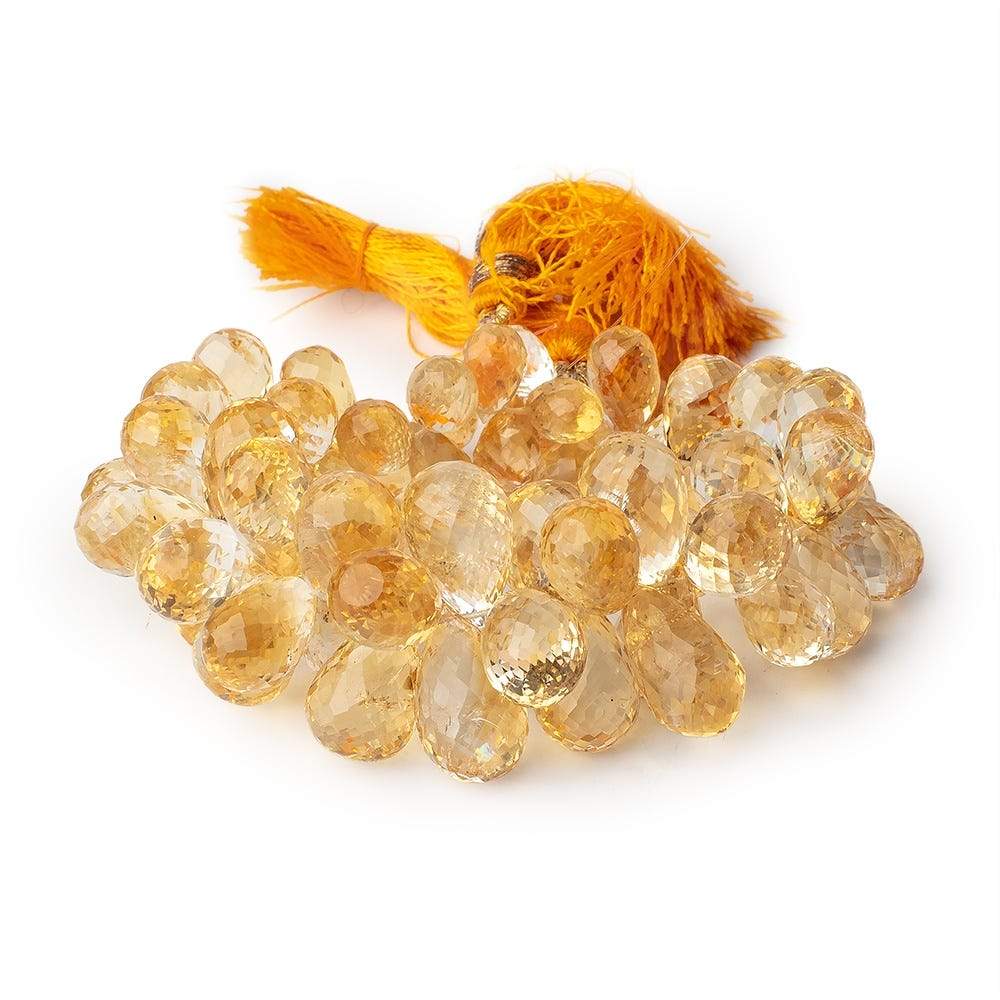 10x6-15x10mm Citrine Faceted Tear Drop Beads 7 inch 63 pieces - Beadsofcambay.com