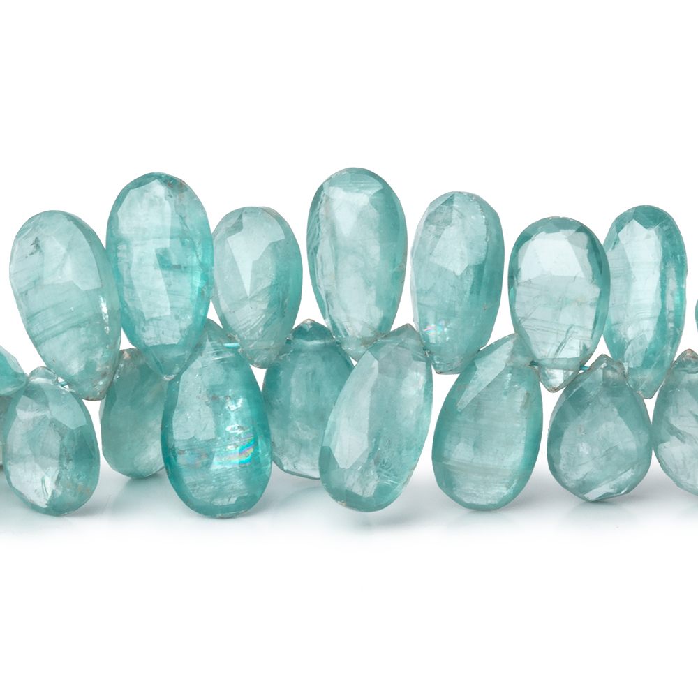 10x6-15x8mm Teal Kyanite Faceted Pear Beads 7 inch 55 pieces - Beadsofcambay.com