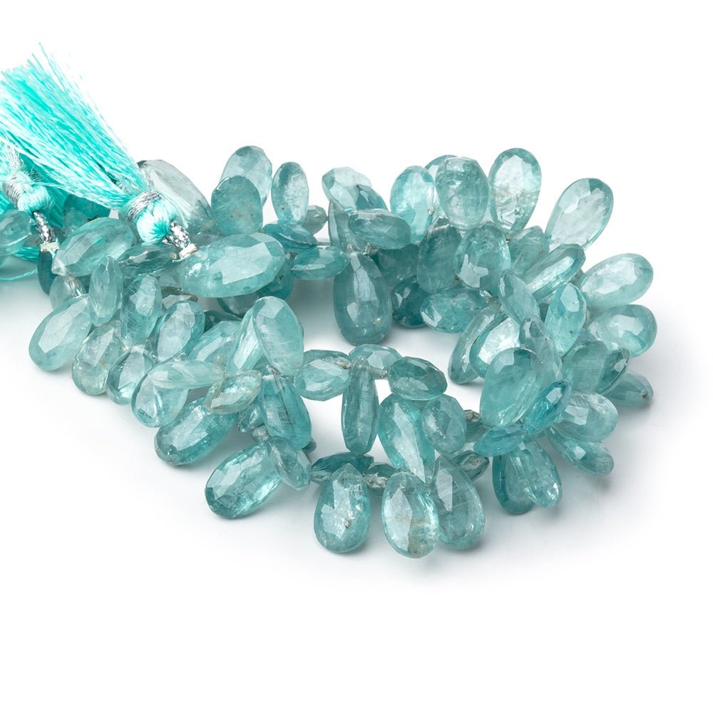 10x6-15x8mm Teal Kyanite Faceted Pear Beads 7 inch 55 pieces - Beadsofcambay.com