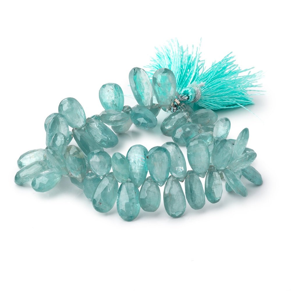 10x6-15x8mm Teal Kyanite Faceted Pear Beads 7 inch 55 pieces - Beadsofcambay.com