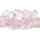 10x6-17x9mm Rose Quartz Top Drilled Twist beads 9 inch 82 pieces - Beadsofcambay.com