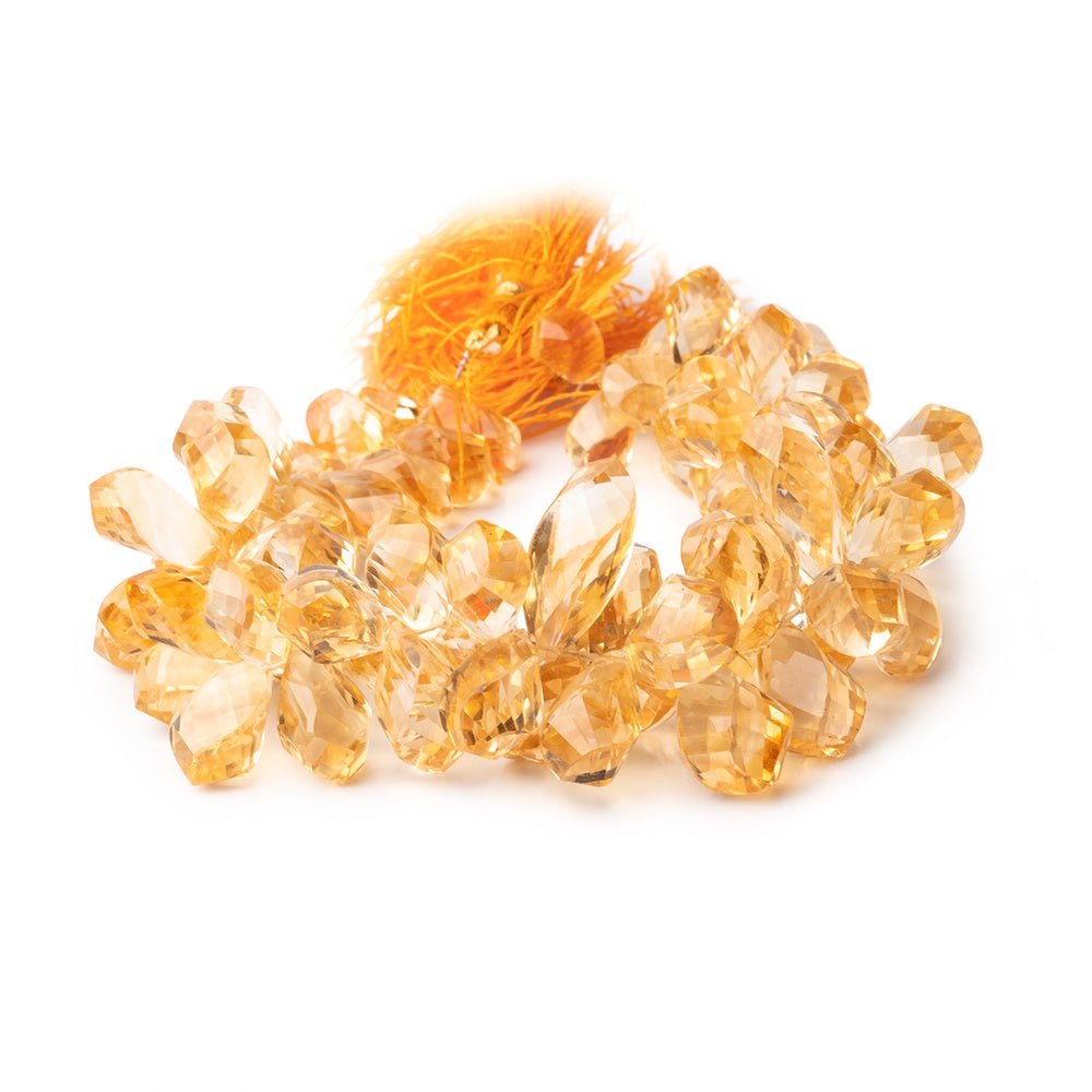 10x6-19x9mm Citrine Top Drilled Faceted Twist Beads 8 inch 78 pieces AAA - Beadsofcambay.com