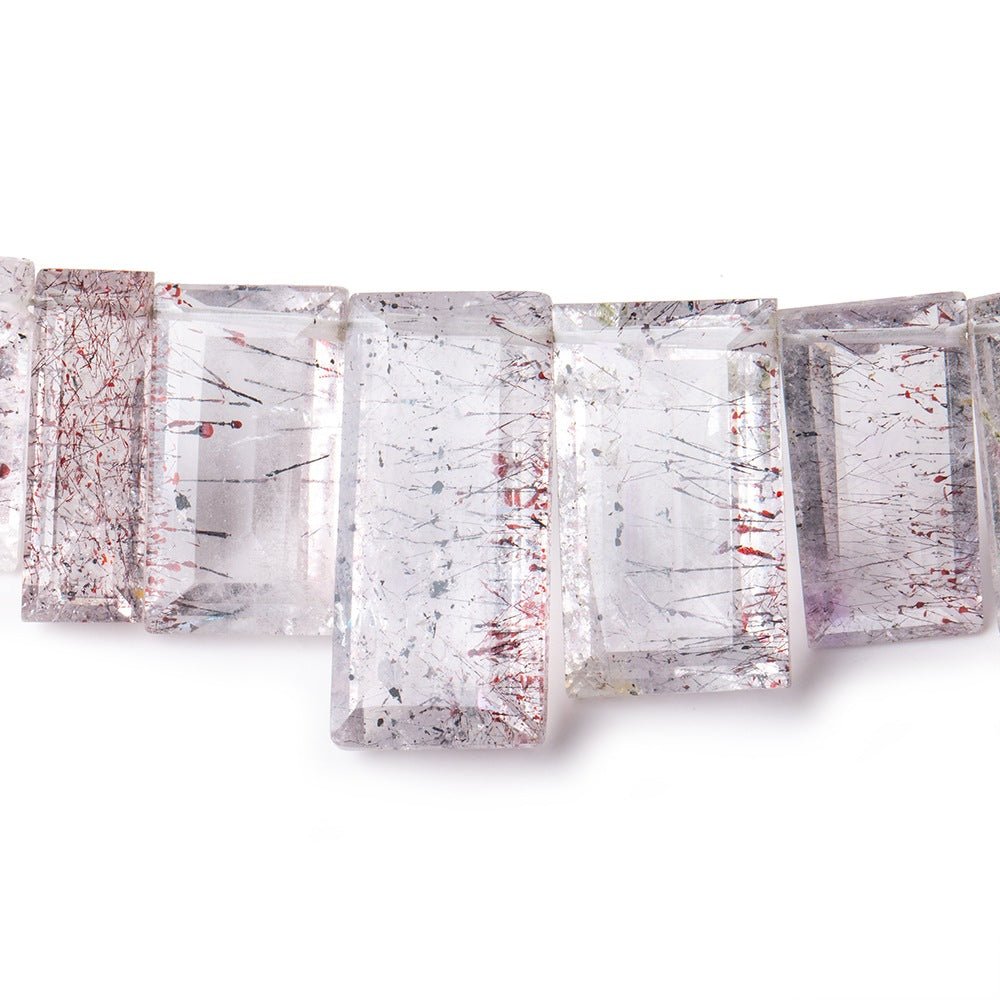 10x6-23x11mm Moss Amethyst Pavilion Faceted Rectangles 6 inch 21 beads - Beadsofcambay.com