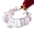 10x6-23x11mm Moss Amethyst Pavilion Faceted Rectangles 6 inch 21 beads - Beadsofcambay.com