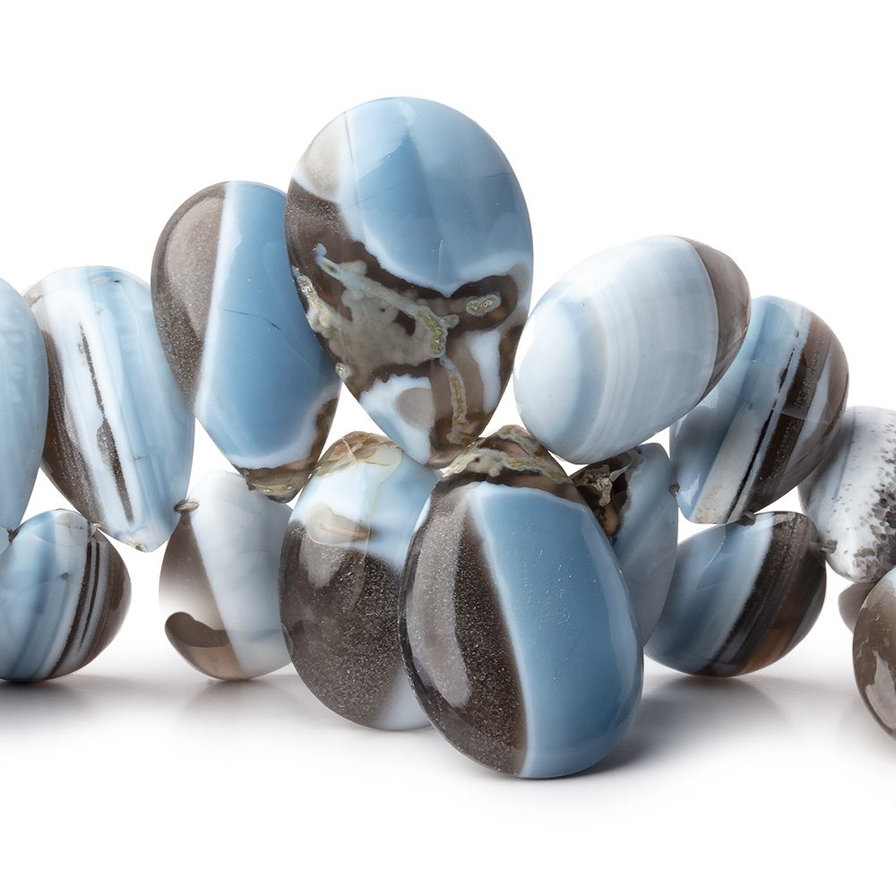 10x6-24x16mm Banded Owyhee Opal Plain Pear Beads 6.5 inch 34 pieces AA - Beadsofcambay.com