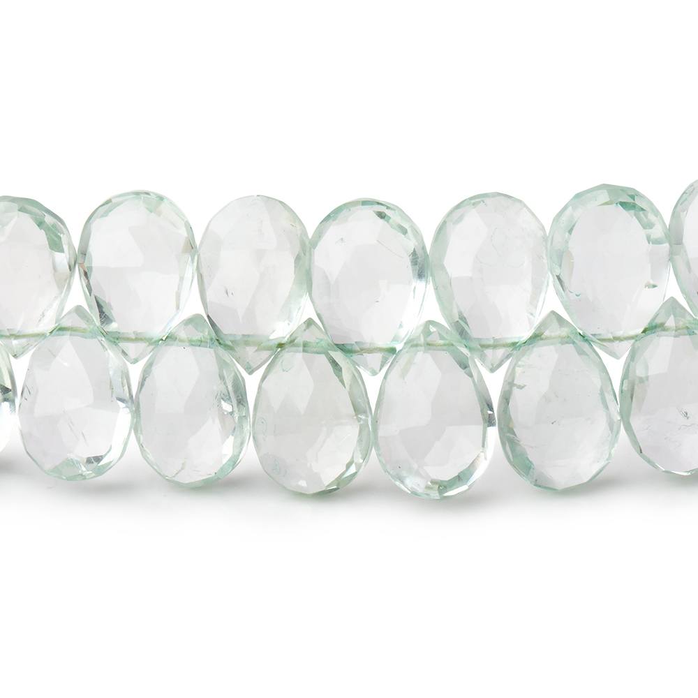 10x6.5mm Prasiolite faceted pear beads 7.75 inch 56 pieces - Beadsofcambay.com