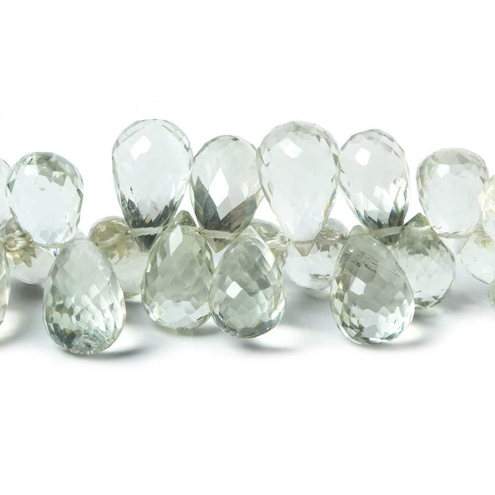 10x6mm-14x7mm Prasiolite Beads Tear Drop Briolette 85 pieces - Beadsofcambay.com