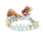 10x6mm Multi Color Beryl Carved Leaf Beads 8 inch 40 pieces - Beadsofcambay.com