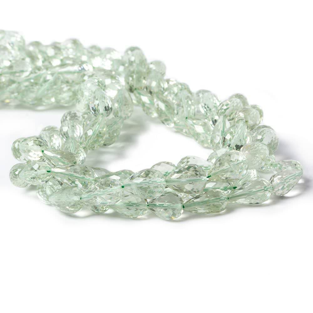 10x6mm Prasiolite Faceted Straight Drop 42 pieces - Beadsofcambay.com