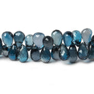 10x7-12x7mm London Blue Topaz faceted tear drop beads 8 inch 74 pieces AAA - Beadsofcambay.com