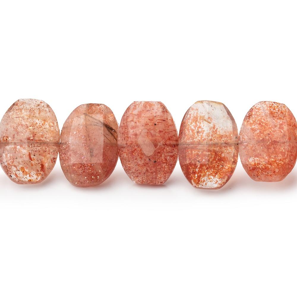 10x7-12x8mm Sunstone Faceted Cushion Beads 7.5 inch 19 pieces - Beadsofcambay.com