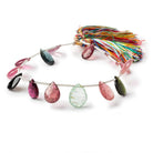 10x7-12x9mm Multi Color Tourmaline Faceted Pear Beads 7 inch 14 pieces - Beadsofcambay.com
