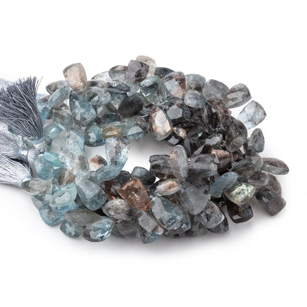 10x7-13x8mm Copper Moss Aquamarine Top Drilled Faceted Points 7 inch 56 Beads AAA - Beadsofcambay.com