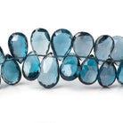 10x7-13x8mm London Blue Topaz faceted pear beads 8 inch 52 pieces AAA - Beadsofcambay.com
