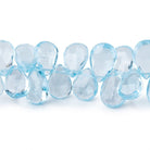 10x7-13x8mm Sky Blue Topaz Faceted Pear Beads 8 inch 48 pieces AAA - Beadsofcambay.com