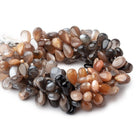 10x7-13x8mm Sunstone & Moonstone Plain Pear Beads 8.5 inch 46 pieces - Beadsofcambay.com