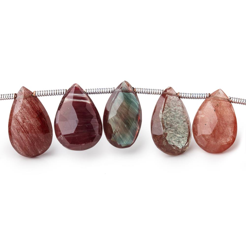 10x7-13x9mm Andesine Faceted Pear Beads 7.5 inch 20 pieces - Beadsofcambay.com