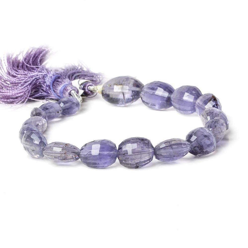 10x7-14.5x11mm Iolite Checkerboard Faceted Oval Beads 8 inch 17 pieces A - Beadsofcambay.com