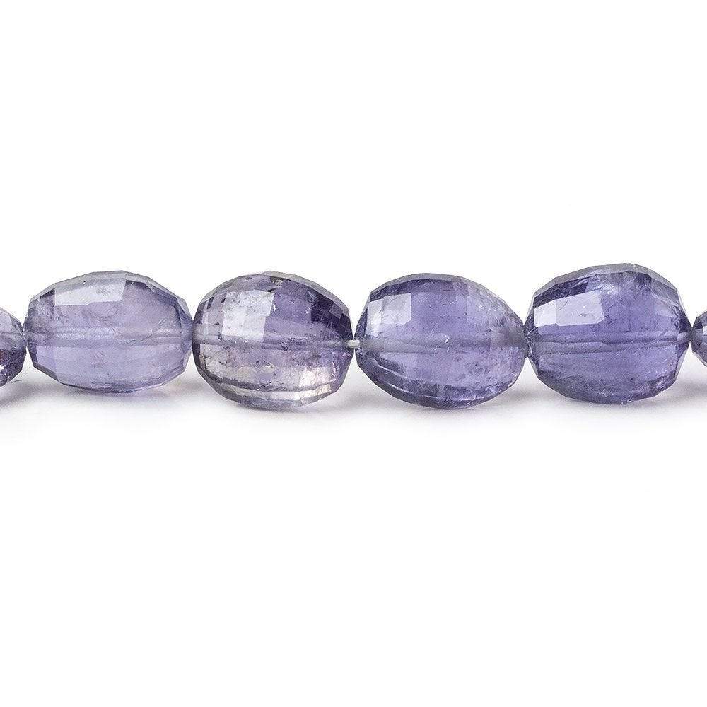10x7-14.5x11mm Iolite Checkerboard Faceted Oval Beads 8 inch 17 pieces A - Beadsofcambay.com