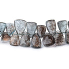 10x7-14x8mm Moss Aquamarine Top Drilled Faceted Points 6.5 inch 48 Beads - Beadsofcambay.com