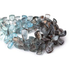 10x7-14x8mm Moss Aquamarine Top Drilled Faceted Points 6.5 inch 48 Beads - Beadsofcambay.com