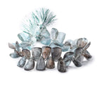 10x7-14x8mm Moss Aquamarine Top Drilled Faceted Points 6.5 inch 48 Beads - Beadsofcambay.com