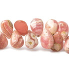 10x7-14x8mm Rhodochrosite Plain Pear 7 inch 36 Beads - Beadsofcambay.com