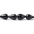 10x7-14x9mm Black Spinel Straight Drilled Faceted Tear Drop beads 16 inch 35 beads - Beadsofcambay.com