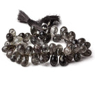 10x7-15x7mm Tourmalinated Quartz Tear Drop Briolette 8 inch 56 beads A - Beadsofcambay.com